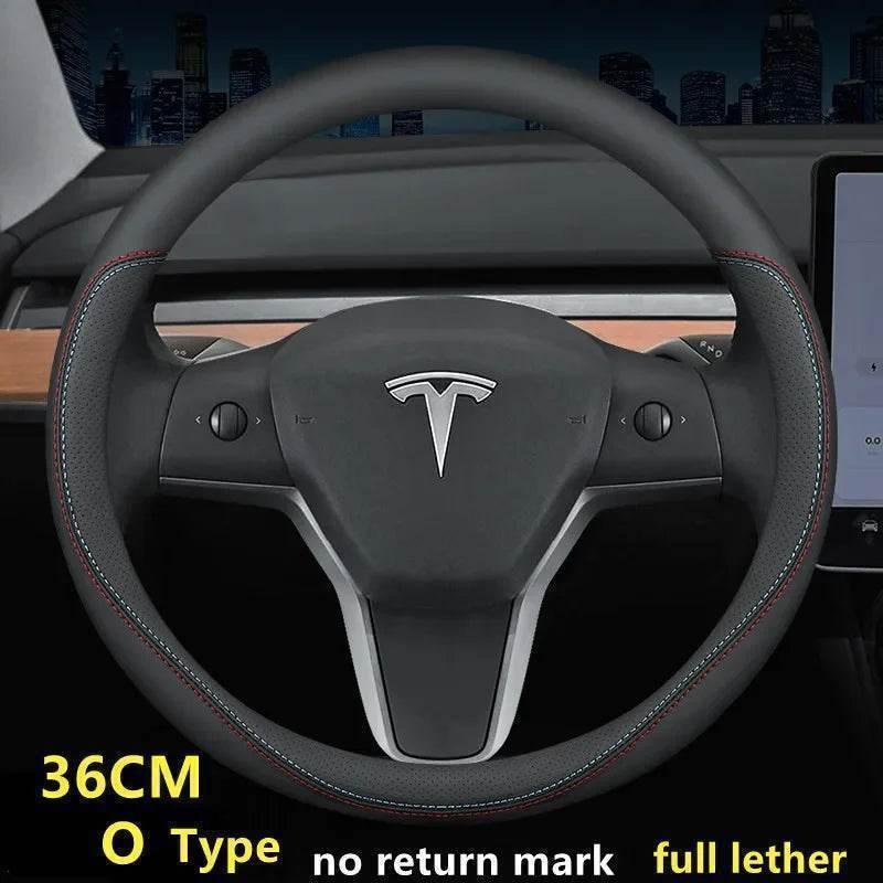 Tesla Premium Leather Steering Wheel Cover