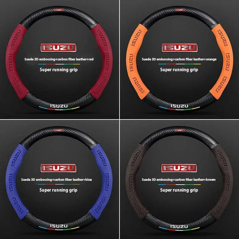 Isuzu Suede Carbon Fiber Steering Wheel Cover
