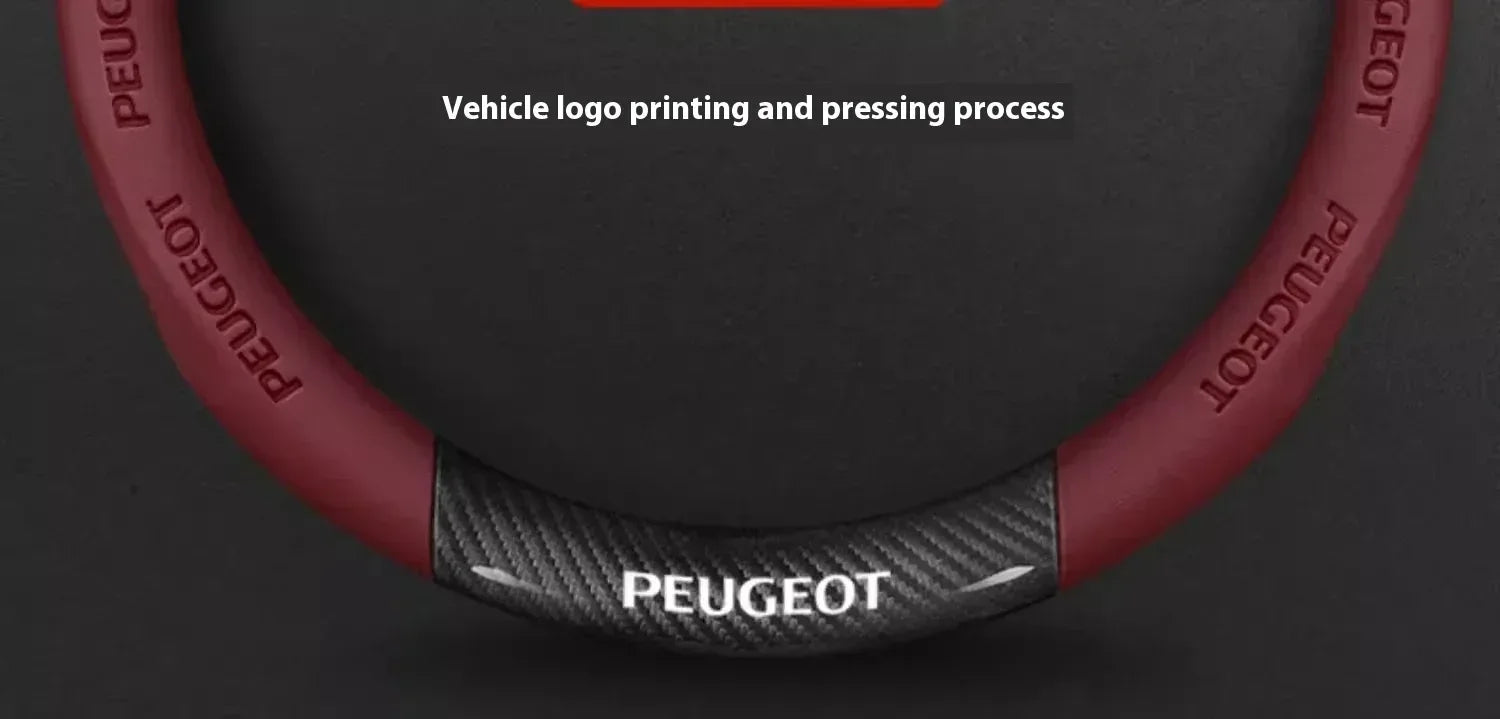 Peugeot Carbon Fiber Leather Steering Wheel Cover