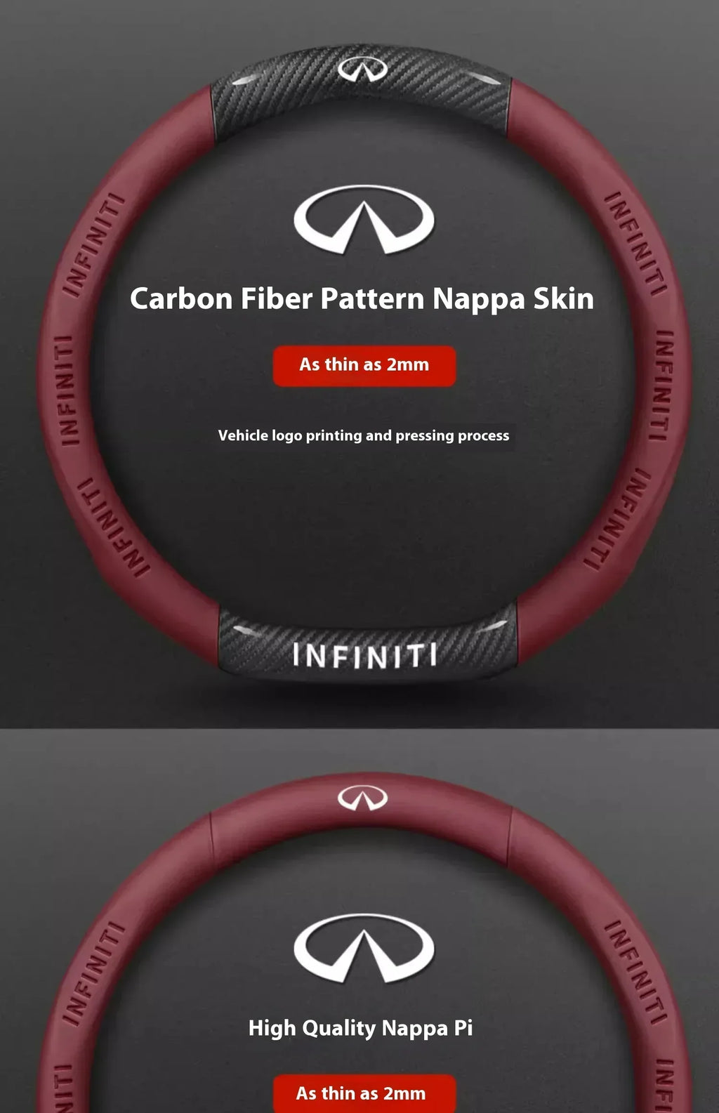 Infiniti Carbon Fiber Leather Steering Wheel Cover