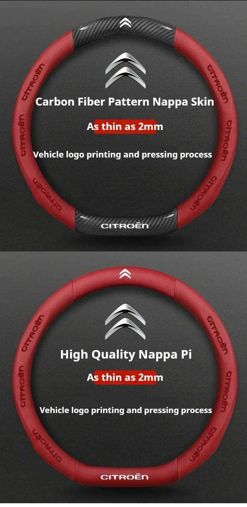 Citroen Leather Steering Wheel Cover
