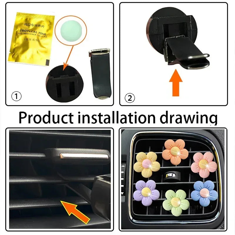 Cute Flower Car Air Vent Perfume Clip Aromatherapy Diffuser