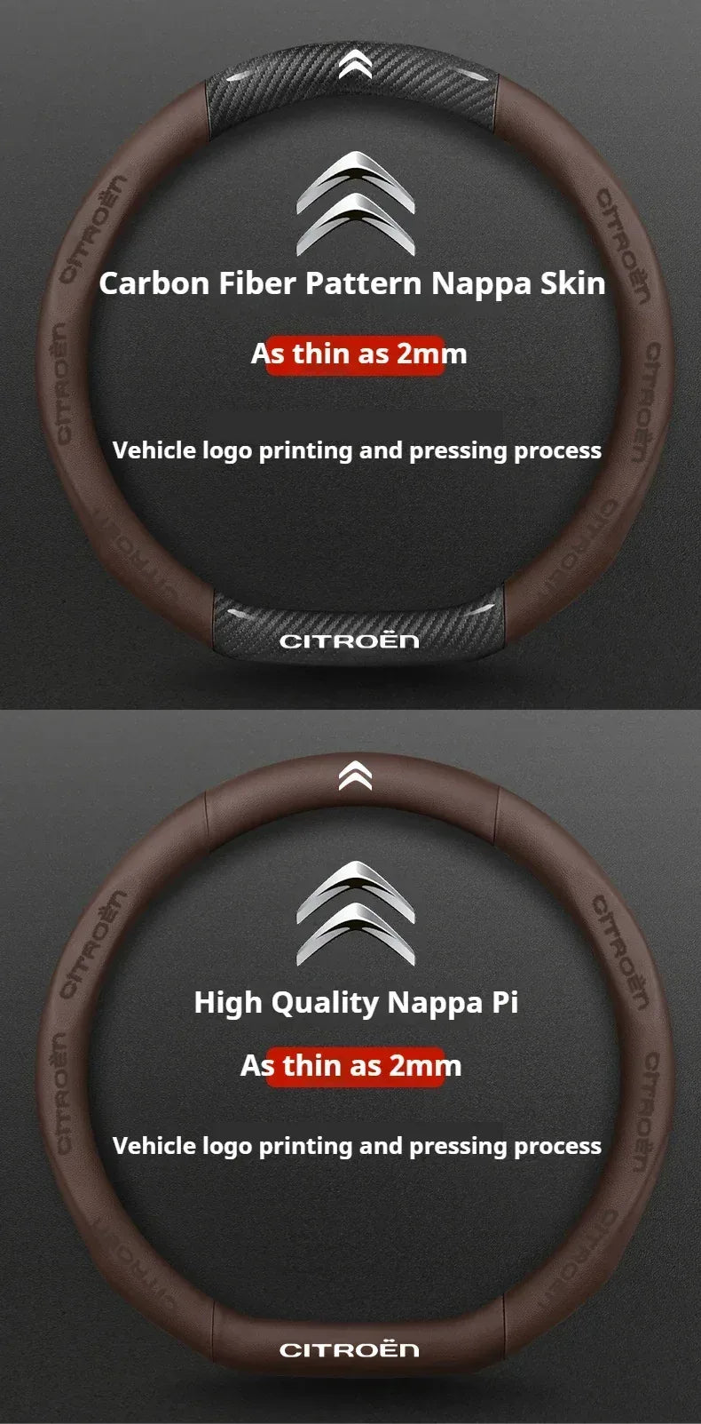 Citroen Leather Steering Wheel Cover