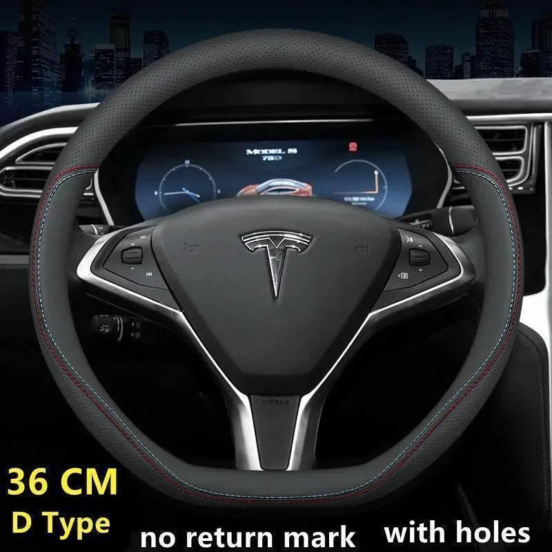 Tesla Premium Leather Steering Wheel Cover