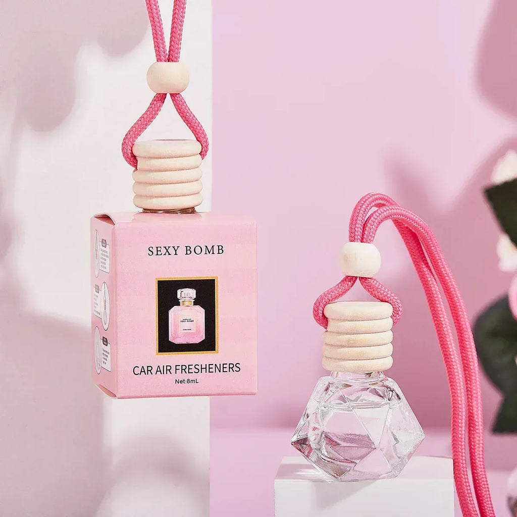 Pink Hanging Car Air Freshener Perfume Pendant