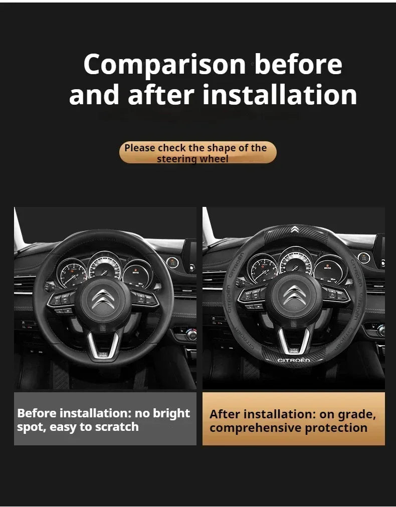 Citroen Leather Steering Wheel Cover