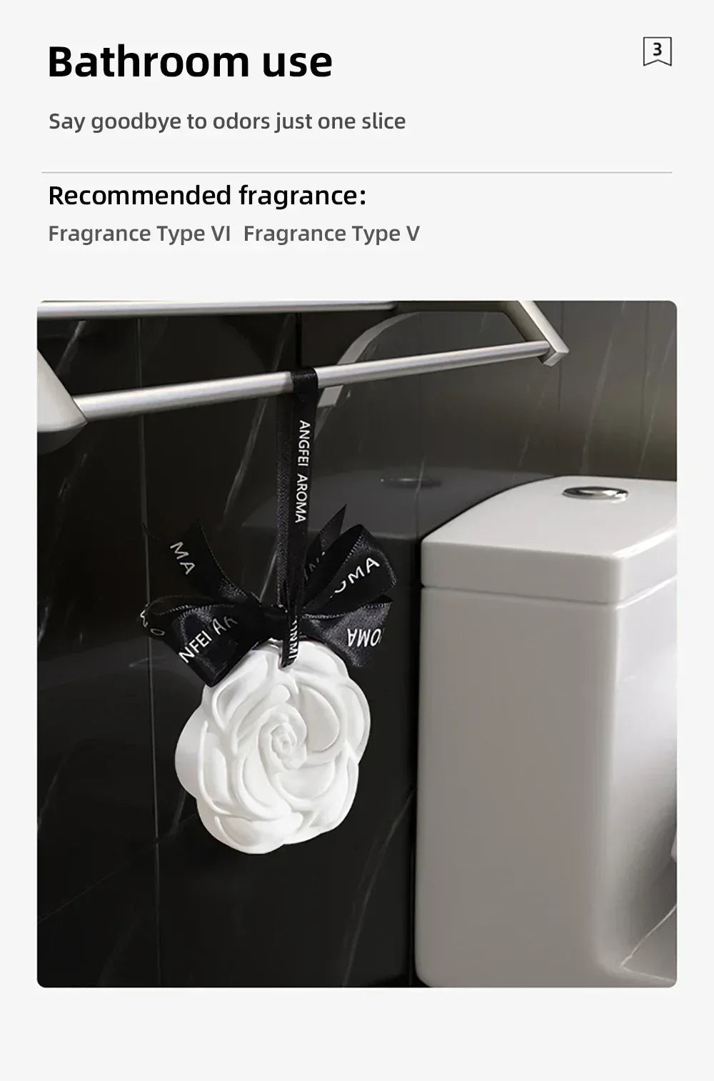 White Flower Hanging Car Air Freshener Perfume