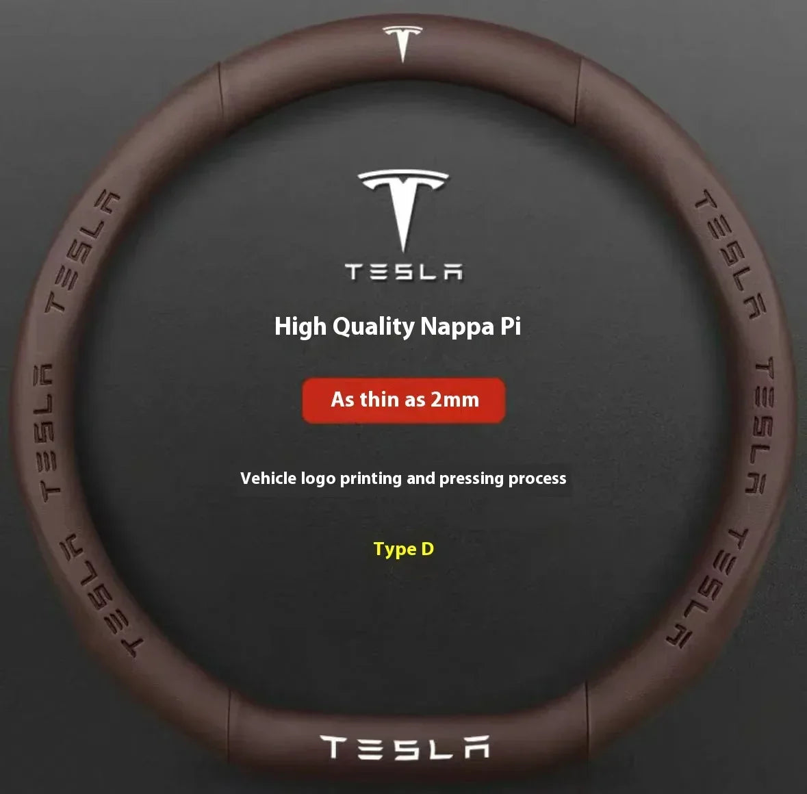 Tesla Carbon Fiber Leather Steering Wheel Cover