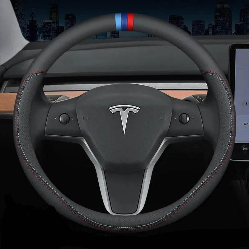 Tesla Premium Leather Steering Wheel Cover