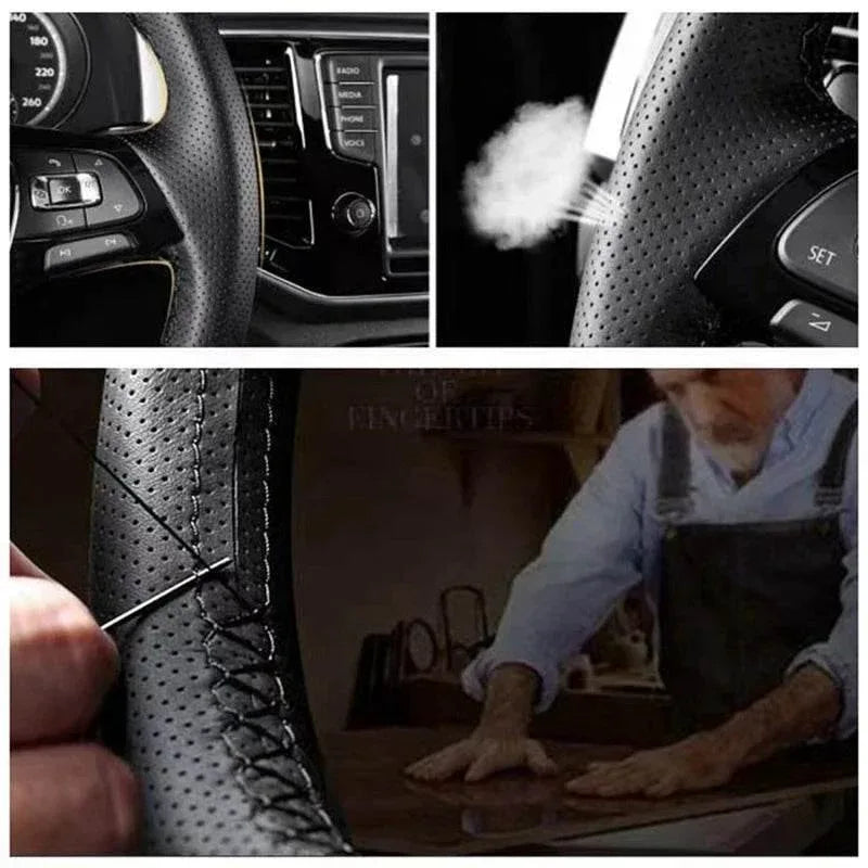 Mazda DIY Black Faux Leather Steering Wheel Cover
