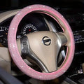 Pink Diamond Inlaid Car Steering Wheel Cover - Full Crystal Bling