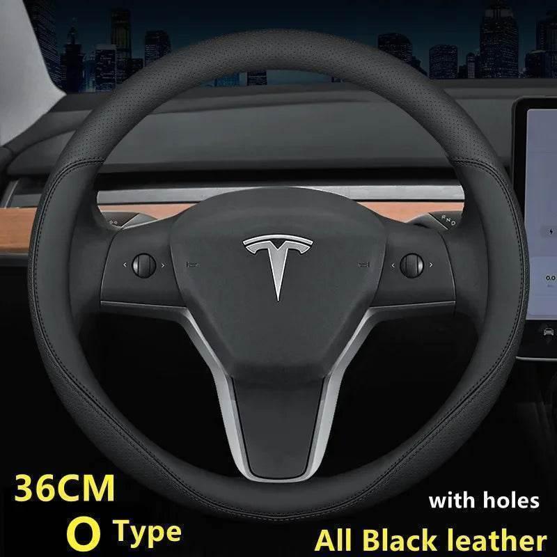 Tesla Premium Leather Steering Wheel Cover