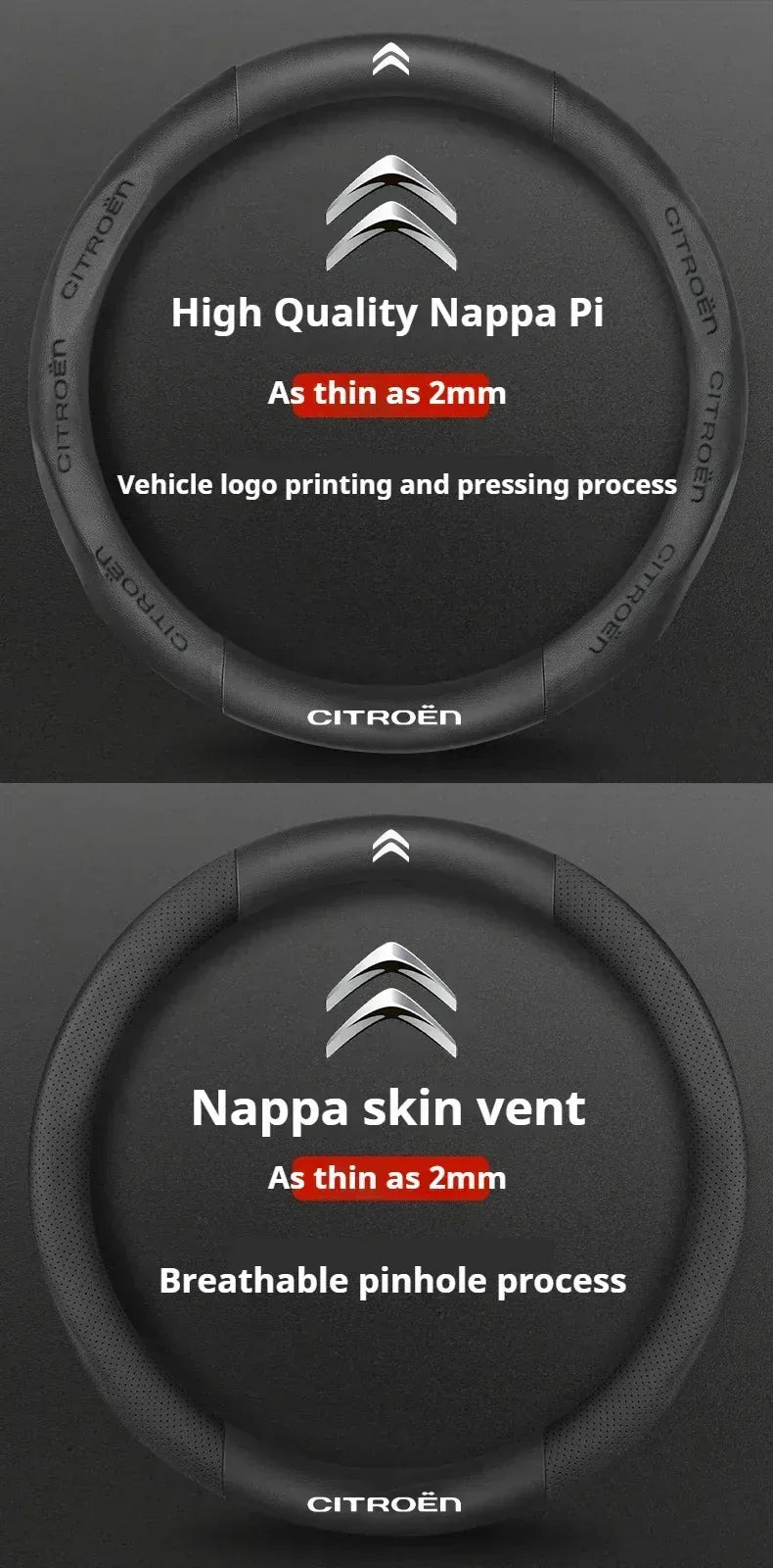 Citroen Leather Steering Wheel Cover