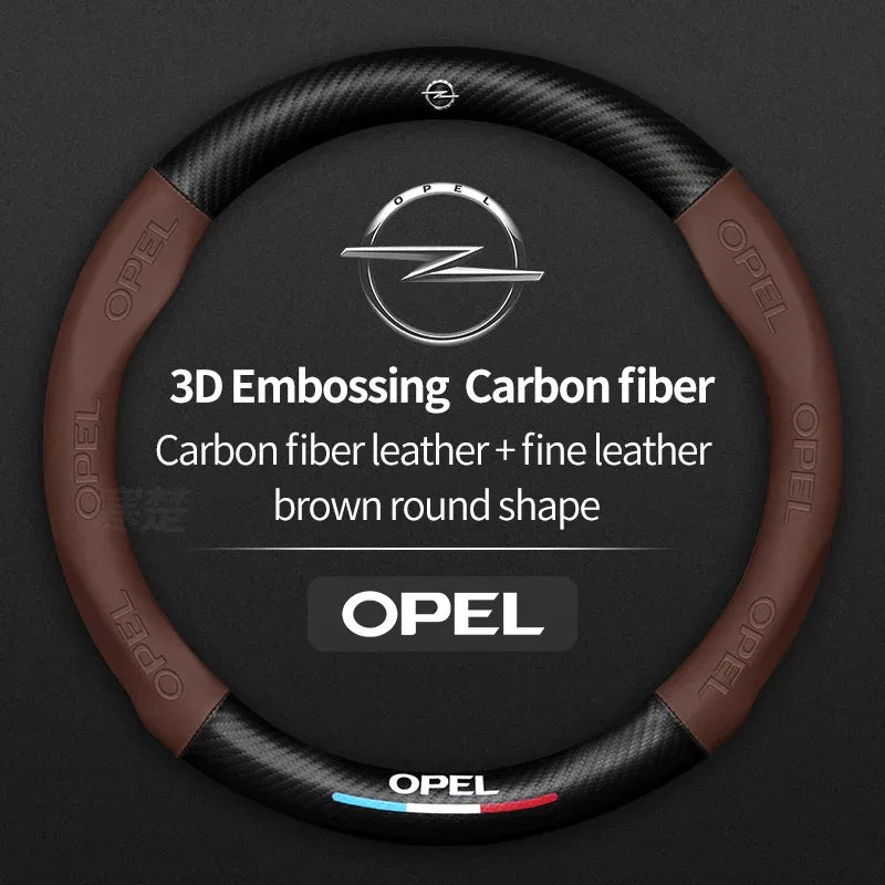 Opel Carbon Fiber Leather Steering Wheel Cover