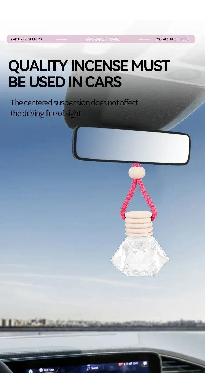 Pink Hanging Car Air Freshener Perfume Pendant