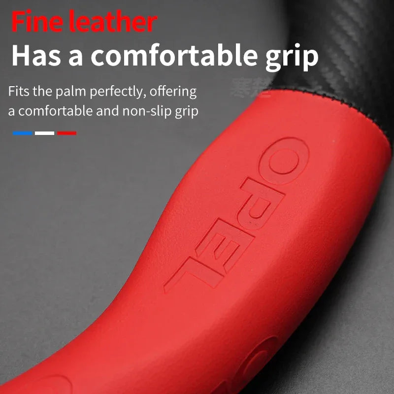 Opel Carbon Fiber Leather Steering Wheel Cover