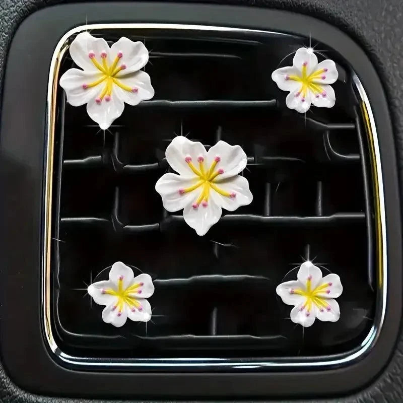 5pcs Flower Car Perfume Clip Air Vent Decorations Interior