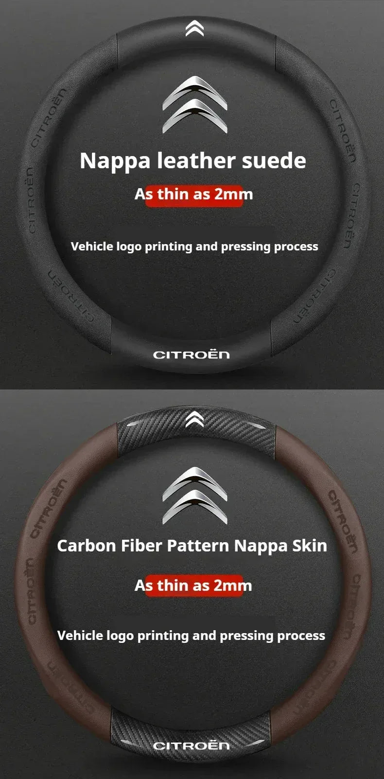 Citroen Leather Steering Wheel Cover