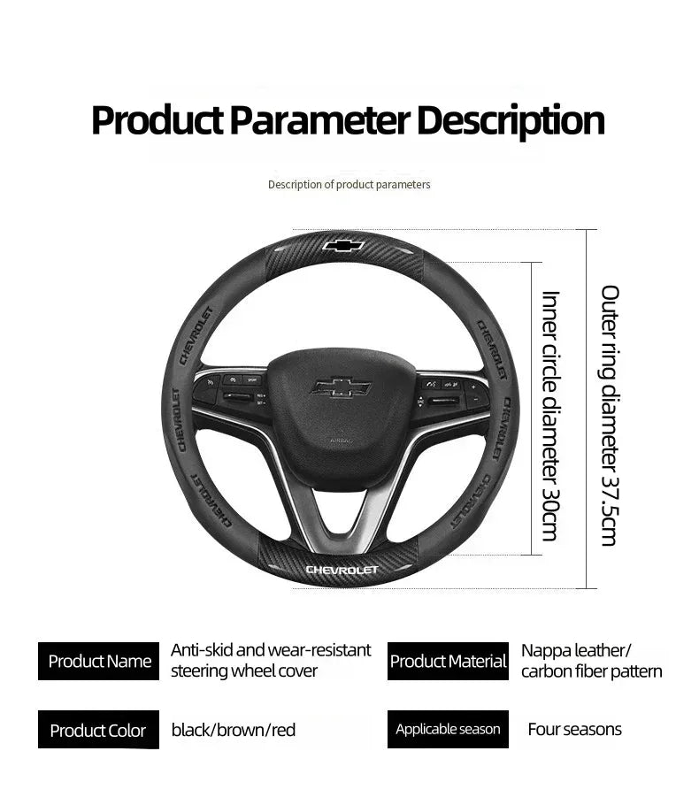 Chevrolet Cruze Silverado Tahoe 3D Embossed Steering Wheel Cover