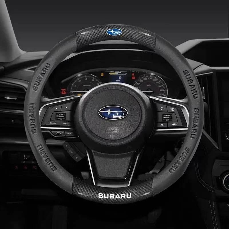 Subaru Carbon Fiber Leather Steering Wheel Cover
