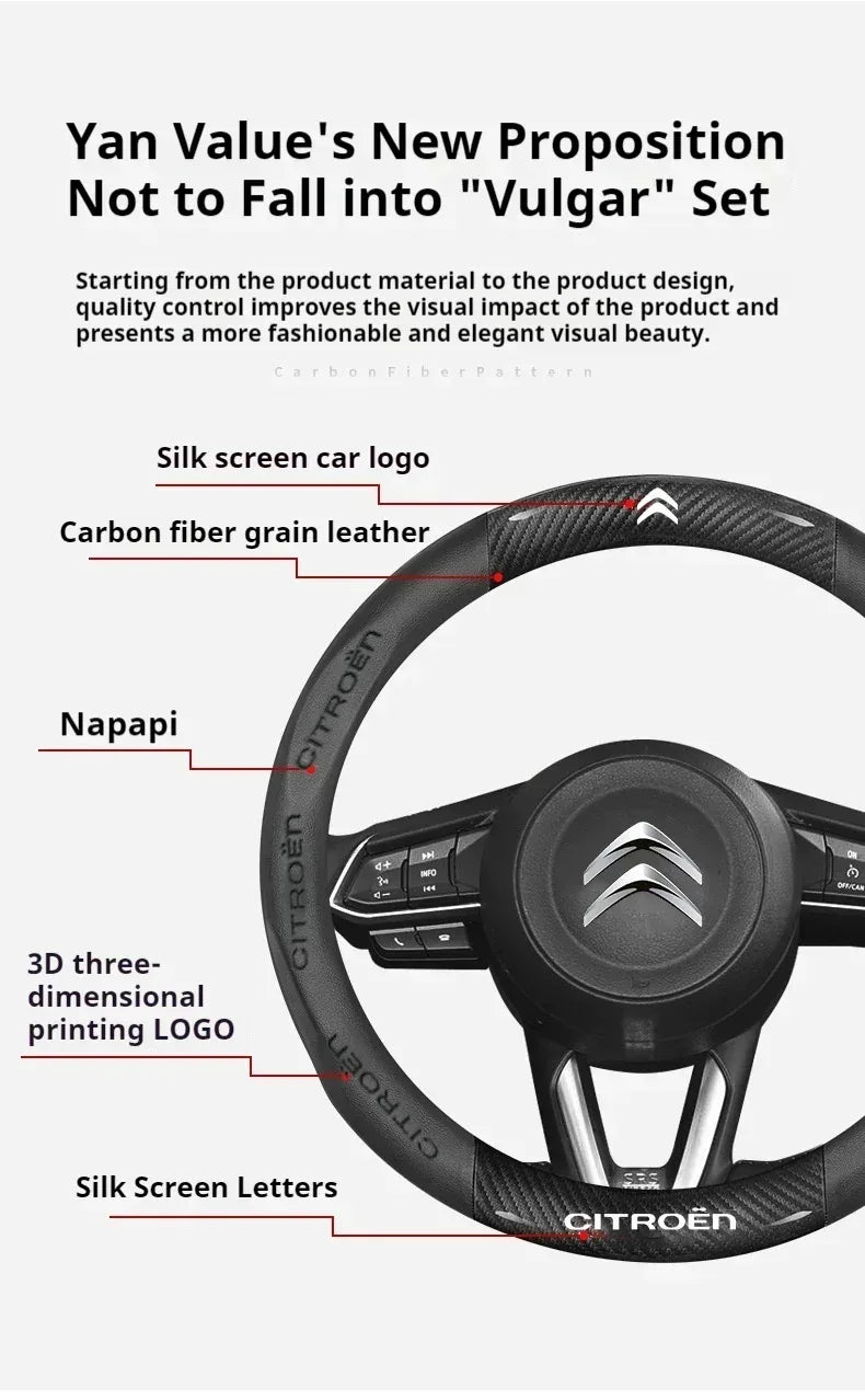 Citroen Leather Steering Wheel Cover