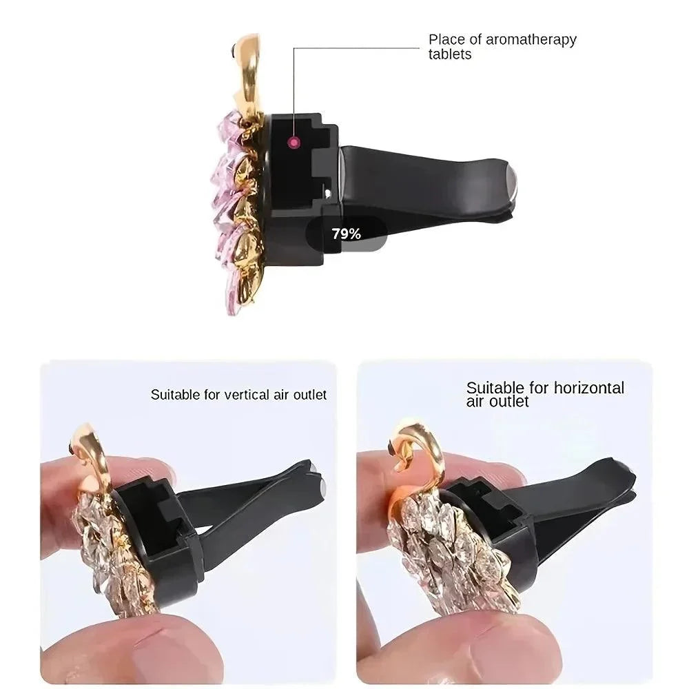 2PCS Flower Car Air Vent Perfume Clips - AC Outlet Decorative