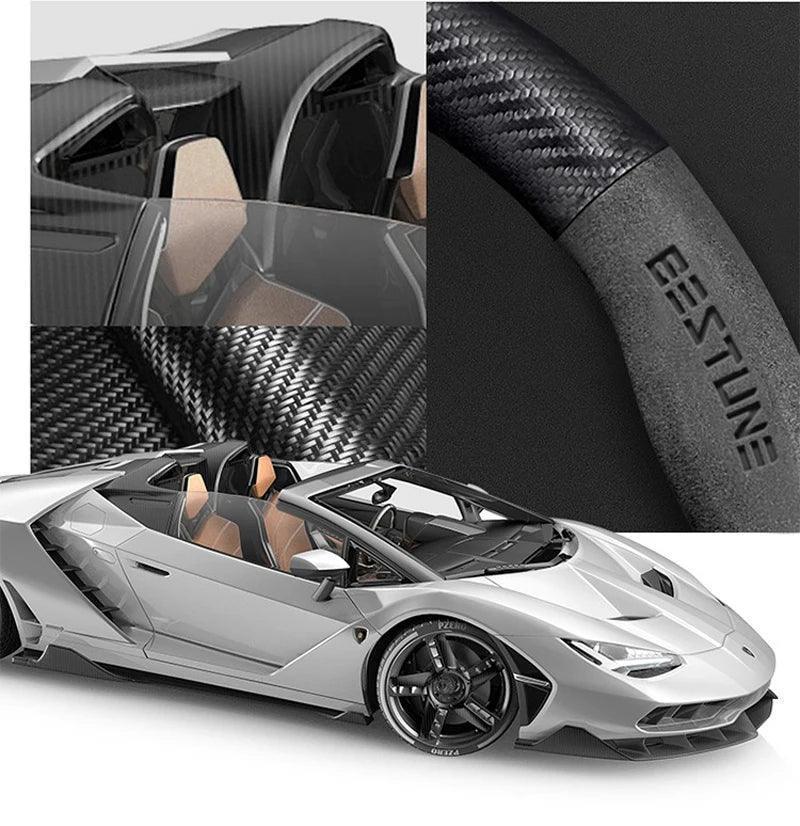 FAW Besturn Carbon Fiber Suede Steering Wheel Cover