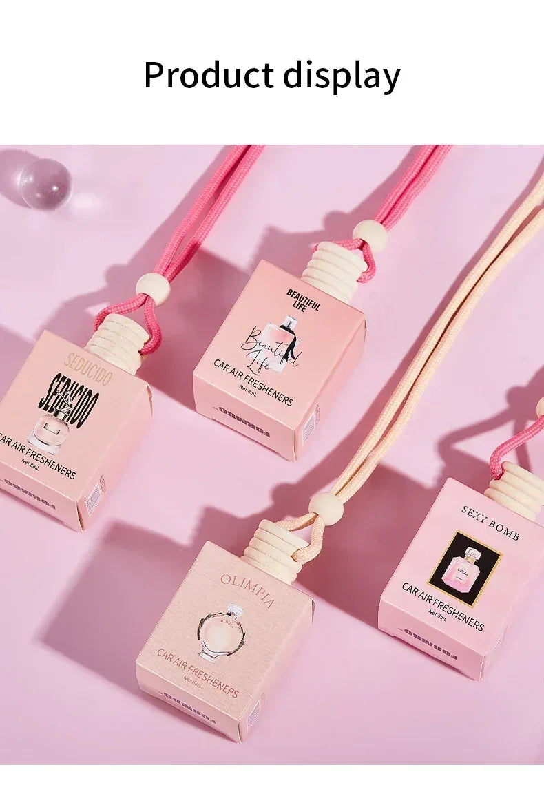 Pink Hanging Car Air Freshener Perfume Pendant