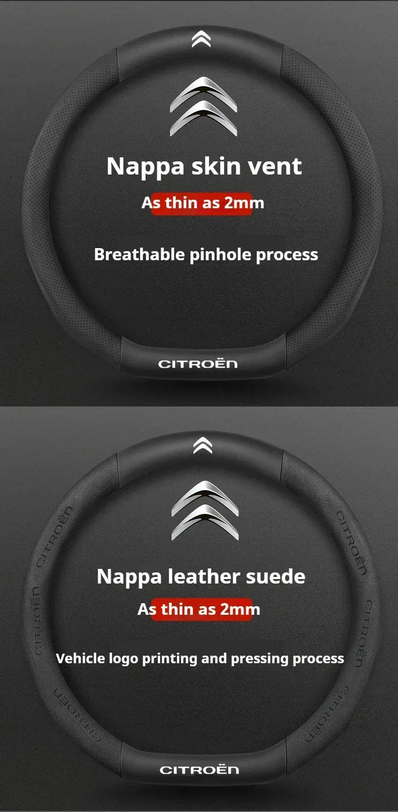 Citroen Leather Steering Wheel Cover