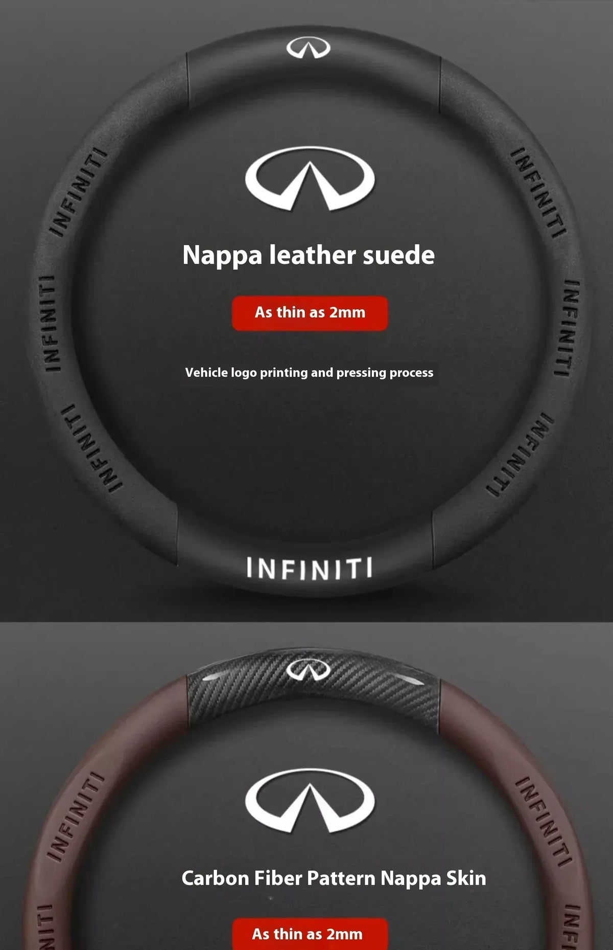 Infiniti Carbon Fiber Leather Steering Wheel Cover