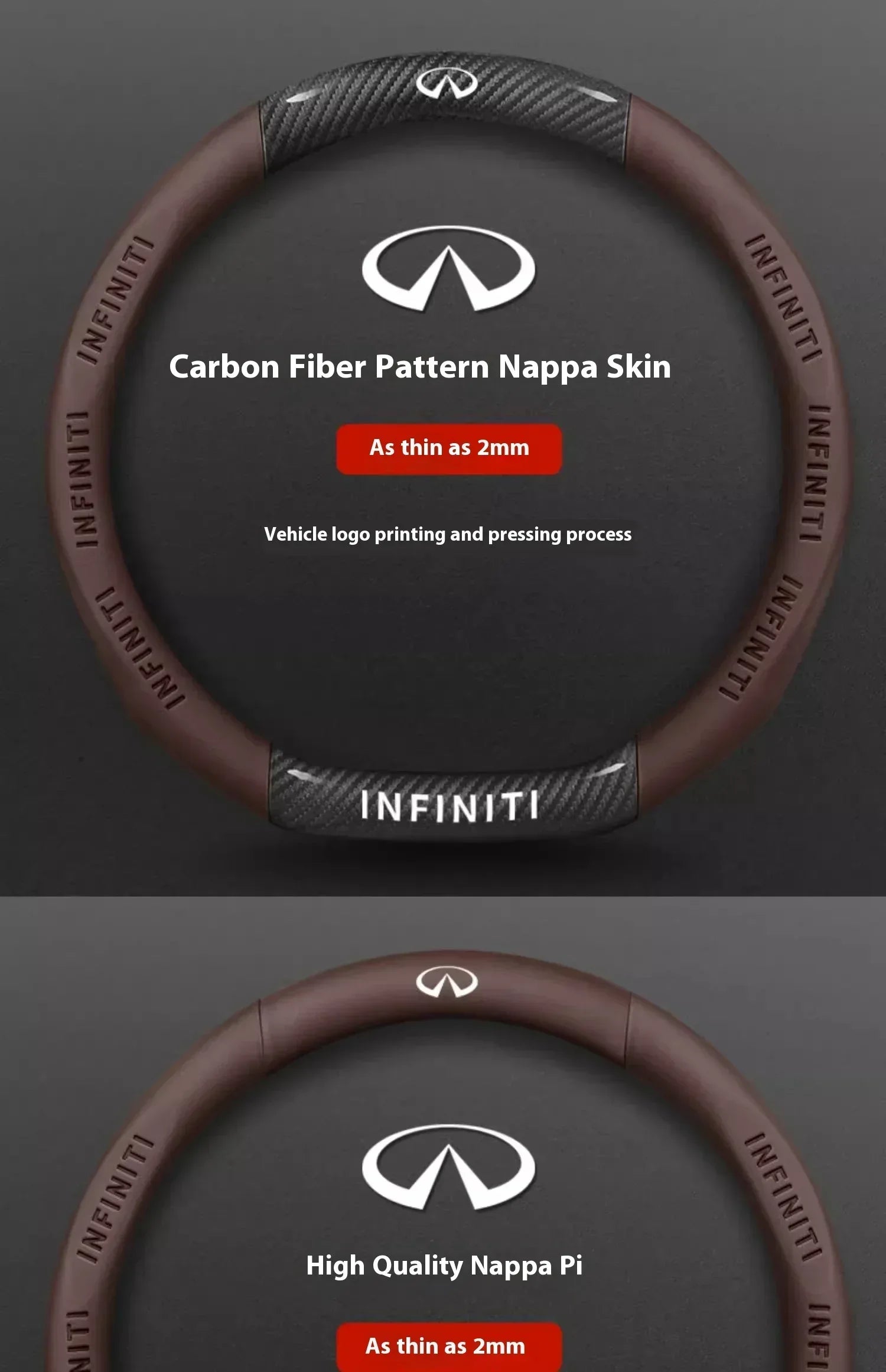 Infiniti Carbon Fiber Leather Steering Wheel Cover