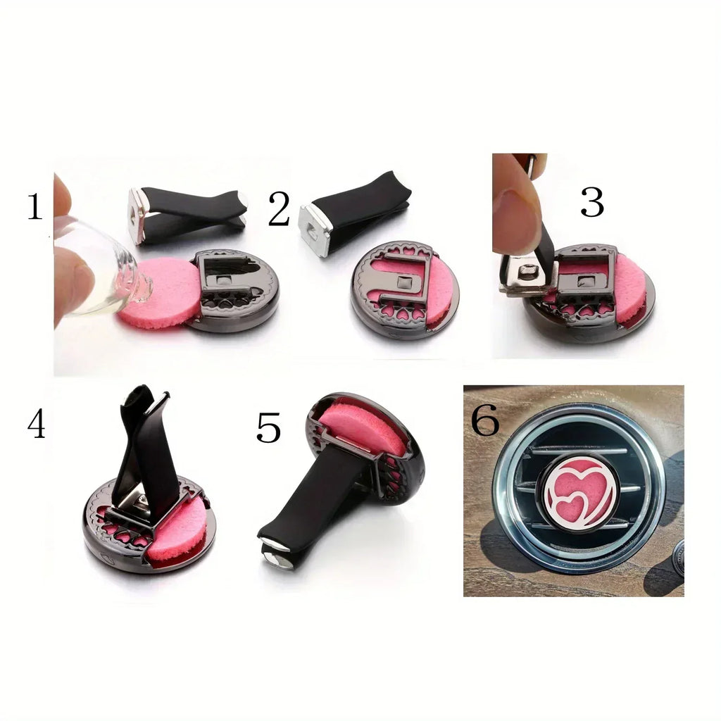 Refillable Car Air Freshener Vent Clip with 10 Pads