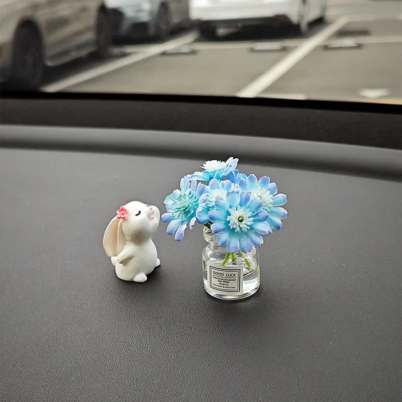Bunny Floral Fragrance Car Console Ornament