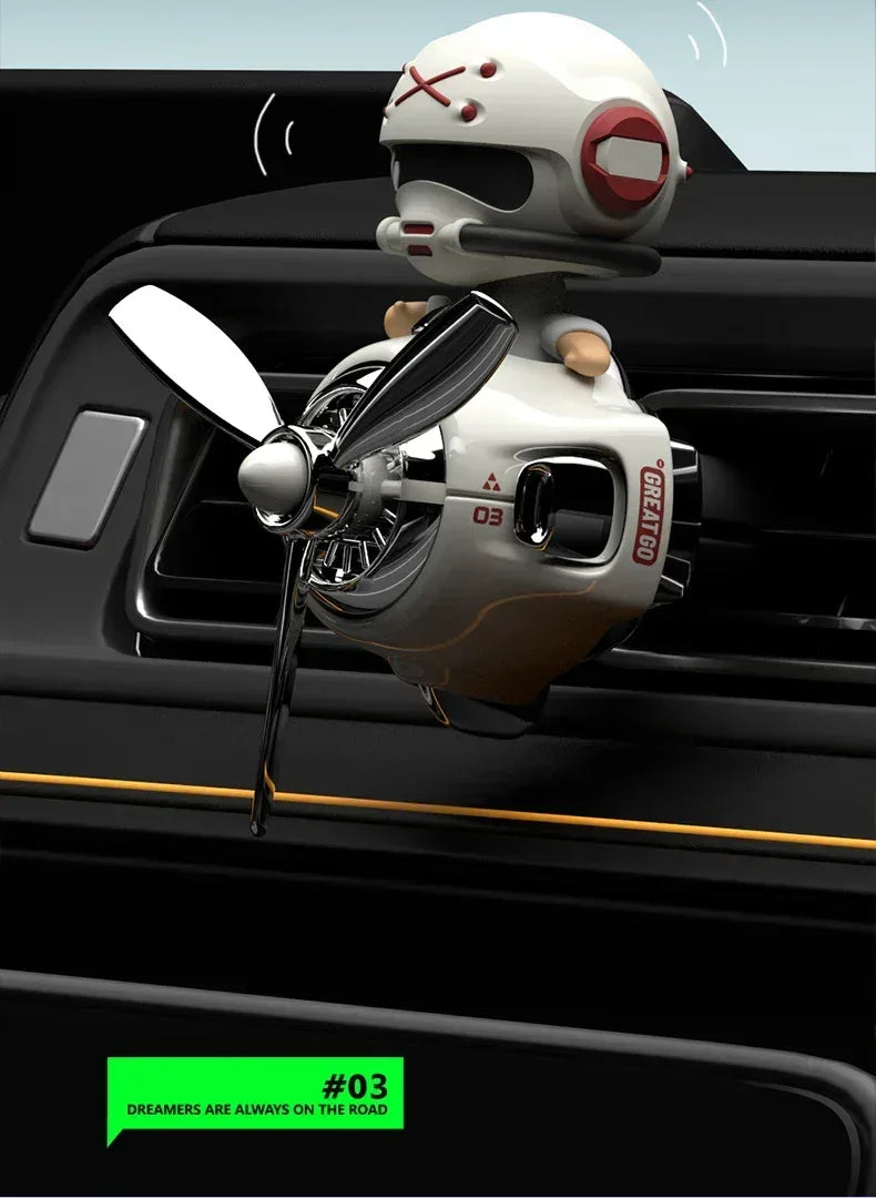 Rotating Propeller Pilot Plane Car Air Freshener