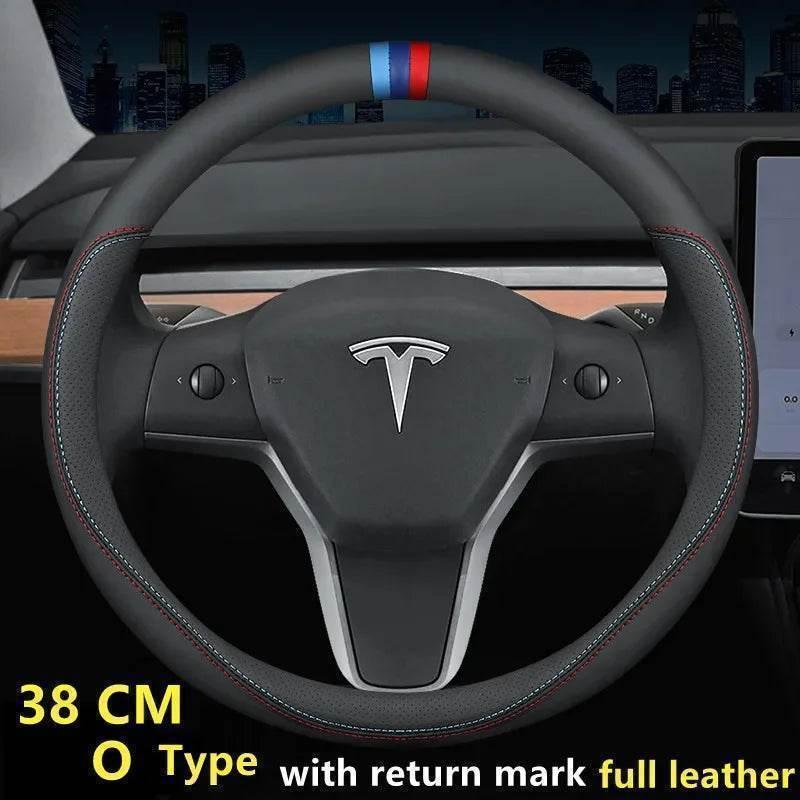 Tesla Premium Leather Steering Wheel Cover