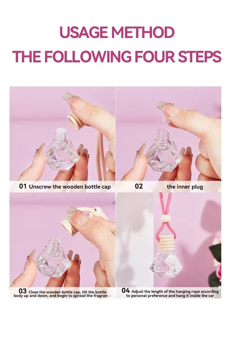 Pink Hanging Car Air Freshener Perfume Pendant
