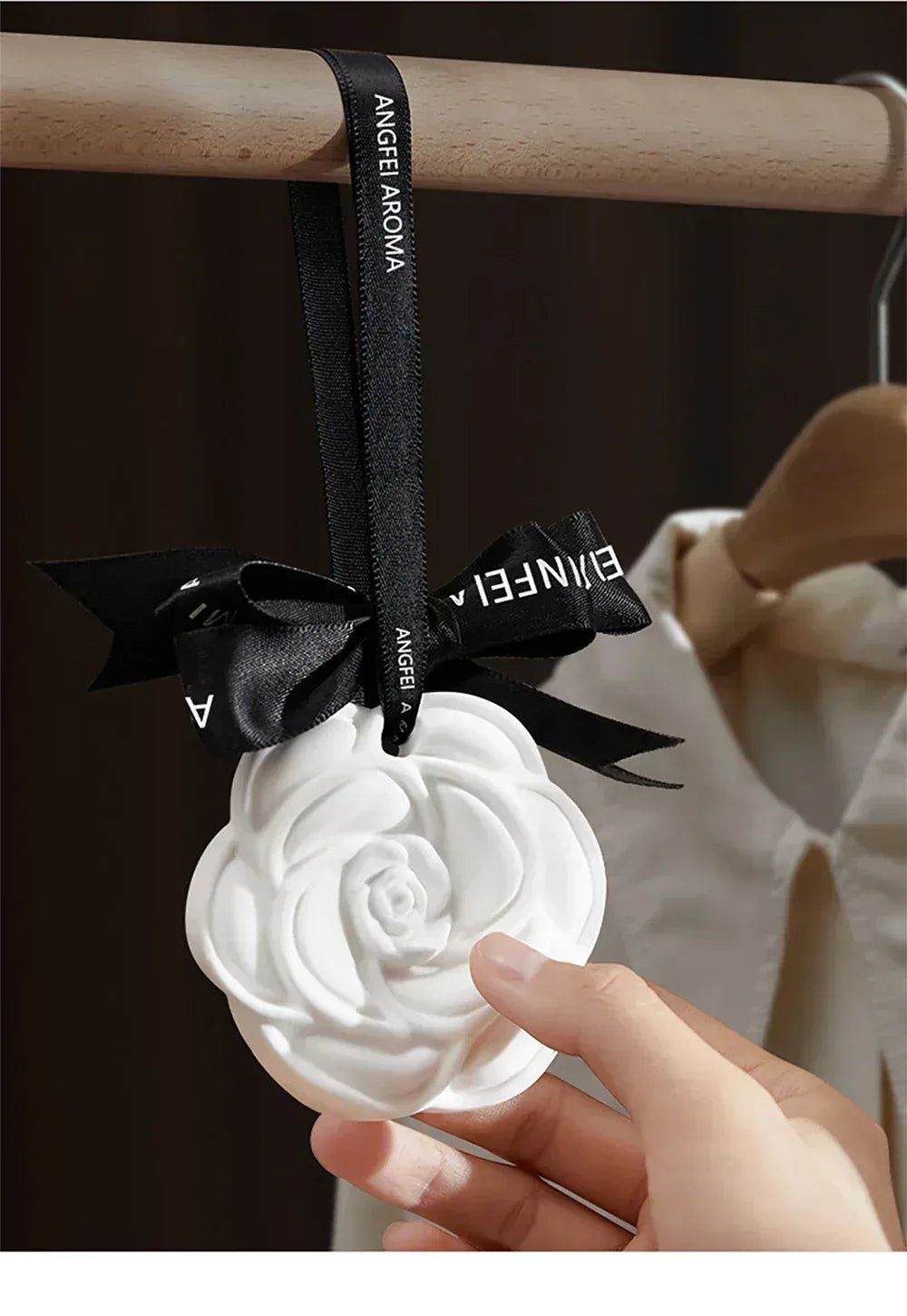 White Flower Hanging Car Air Freshener Perfume