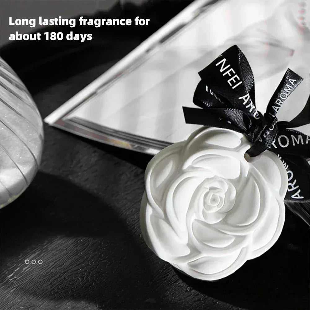 White Flower Hanging Car Air Freshener Perfume