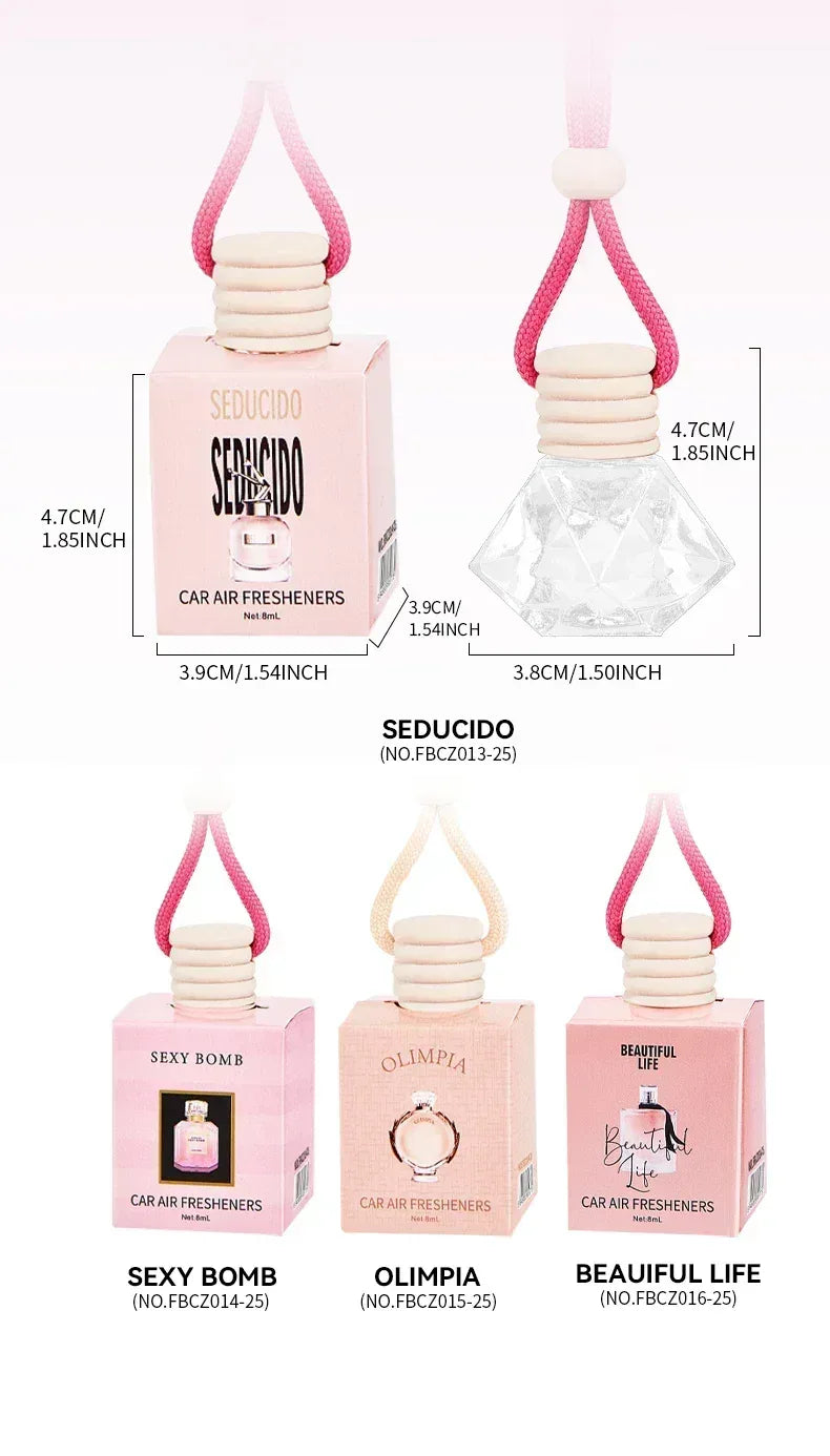 Pink Hanging Car Air Freshener Perfume Pendant
