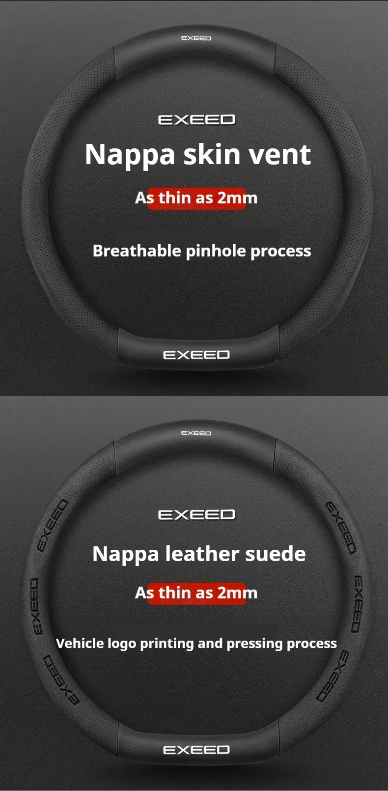 Chery Exeed Carbon Fiber Leather Suede Steering Wheel Cover