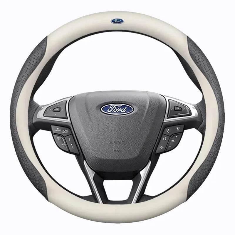 Ford Carbon Fiber Leather Steering Wheel Cover