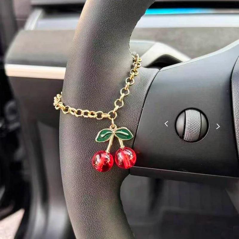Rhinestone Cherry Chain Steering Wheel Cover Car Interior Decor