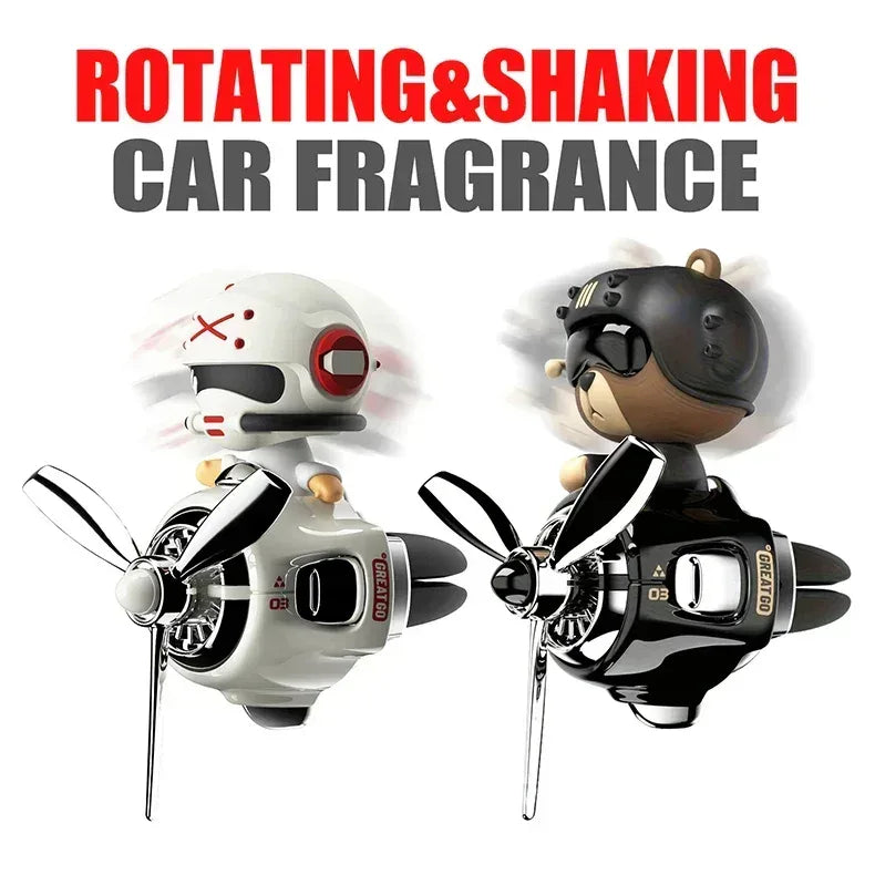 Rotating Propeller Pilot Plane Car Air Freshener