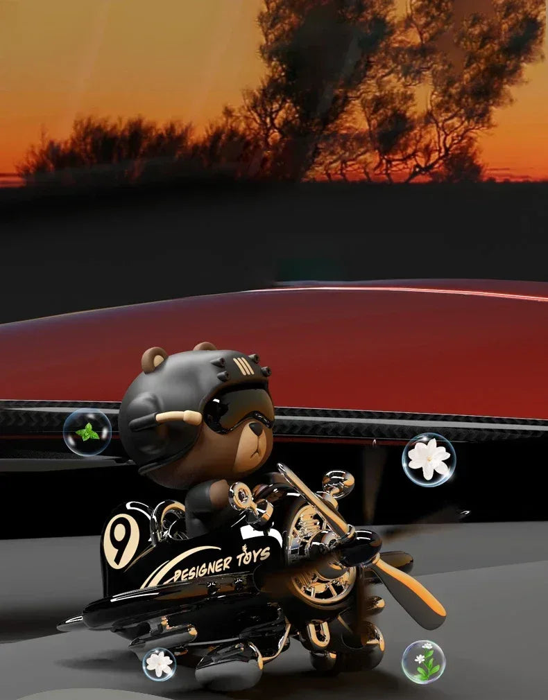 BOBO Bear & Wolf Solar Rotating Car Dashboard Aroma Diffuser