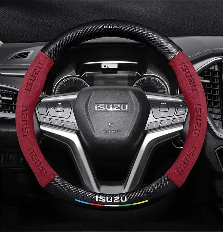 Isuzu Suede Carbon Fiber Steering Wheel Cover