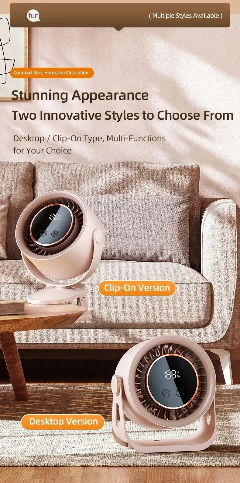 3-in-1 Multi-Functional Turbo Circulating Fan