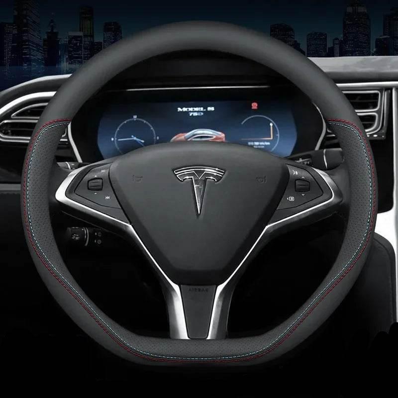 Tesla Premium Leather Steering Wheel Cover