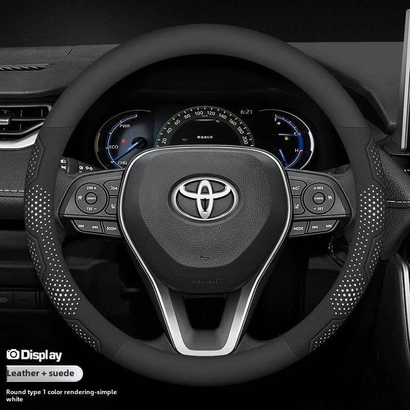 Toyota Carbon Fiber Leather Steering Wheel Cover