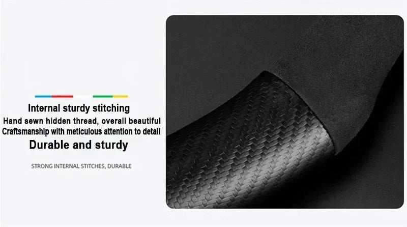 FAW Besturn Carbon Fiber Suede Steering Wheel Cover