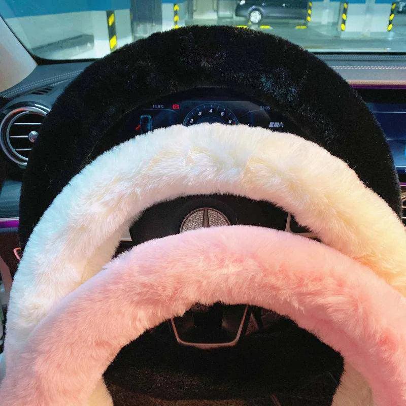 Red Bow Plush Steering Wheel Cover